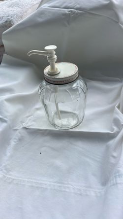 Vintage pump, mustard jar