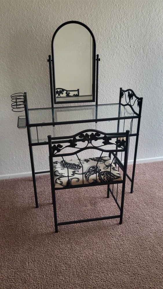 Vintage Black Iron Vanity