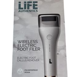 Life Authentics Wireless Electric Foot Filer Rechargeable Waterproof w/ 3 Heads