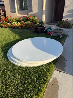 5 foot round folding table x3 and chairs