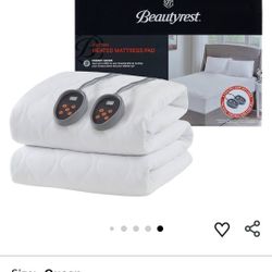 Beautyrest Cotton Heated Mattress Pad Queen **NEW*