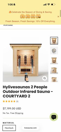 Infaured Sauna - 2 person outdoor