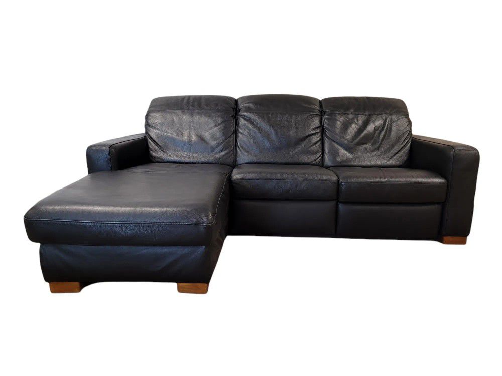 Modern Black Leather Ikea Sectional Couch With Chaise. Free Delivery!! For  Sale In Northglenn, Co - Offerup