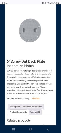 Screw Out Deck Plate 6"