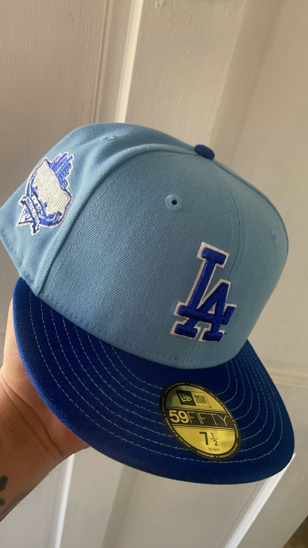 LOS ANGELES DODGERS 40TH ANNIVERSARY "VISOR STITCH" NEW ERA FITTED