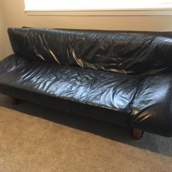 Black Leather Couch 
