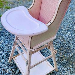 Vintage Convertible Wooden High Chair/Table