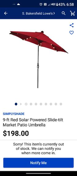 9 Ft Led Lighted Umbrella