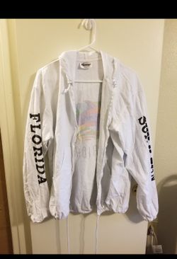 White Florida Zip Up Hoodie Size Medium