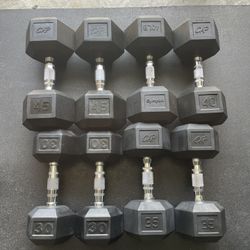 Hex Rubber Dumbbells Weights… Home gym Fitness…