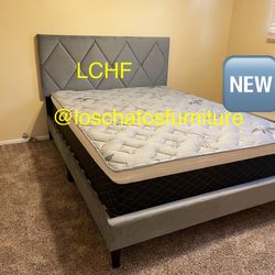 Full size bed frame and mattress