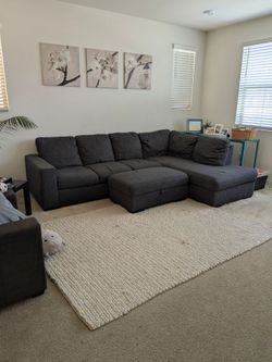 Sectional couch for sale. dark gray