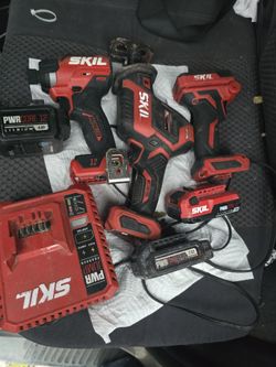 SKILL 12v. Impact Drill, LED flash Light, Small Sawzall Battery 4.0, 2 Batteries 2.0 And Charger