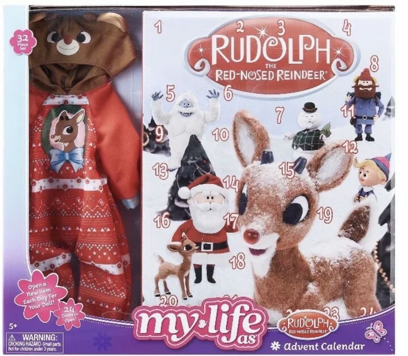 My Life As 18" Doll Rudolph Reindeer Outfit Advent Calendar Holiday 32 Piece Set