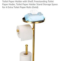 Gold Toilet Paper Holder With Shelf