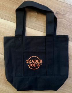 Trader Joe's Black Canvas Mini Tote Bag