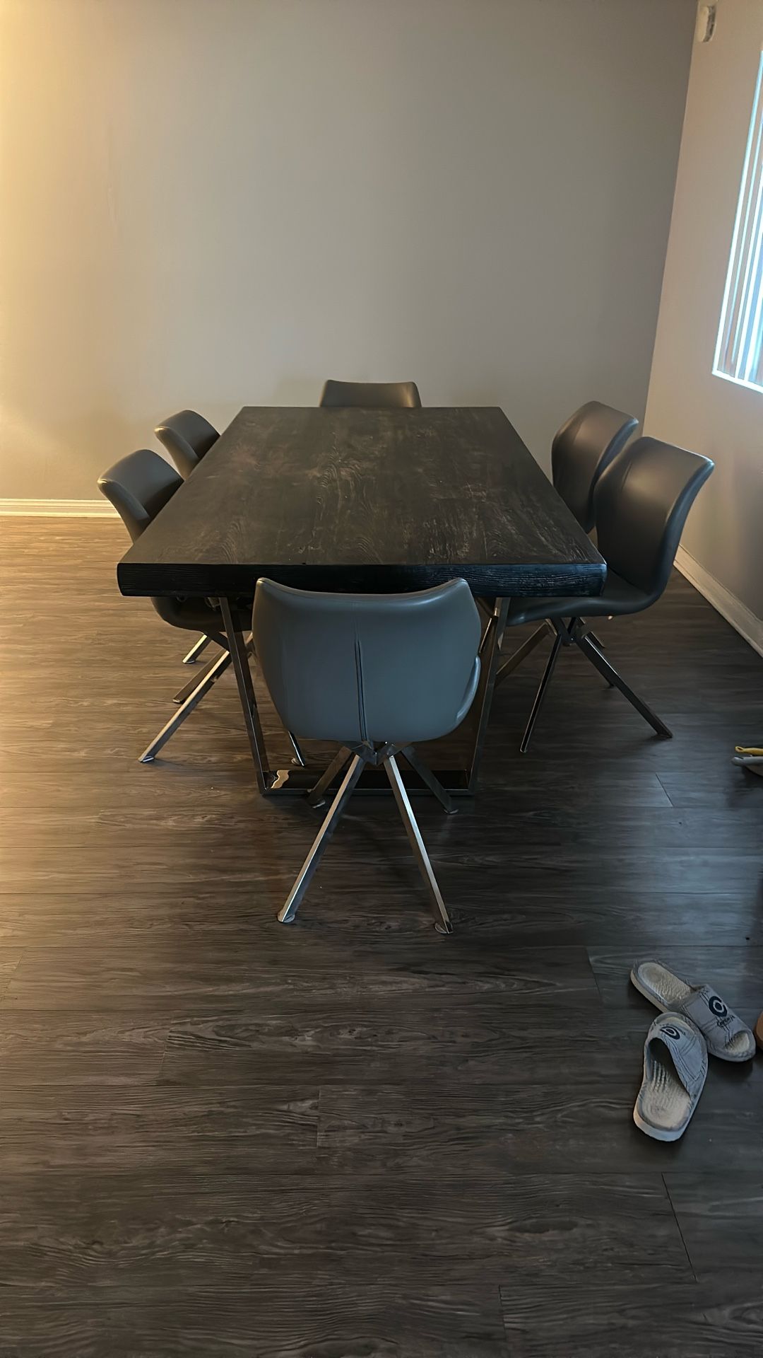 Big Wooden Table With 6 Chairs