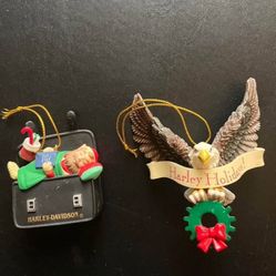 2 Harley Davidson Ornaments  