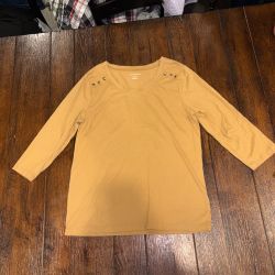 Studio Works Mustard Yellow Cotton Top - Womens M