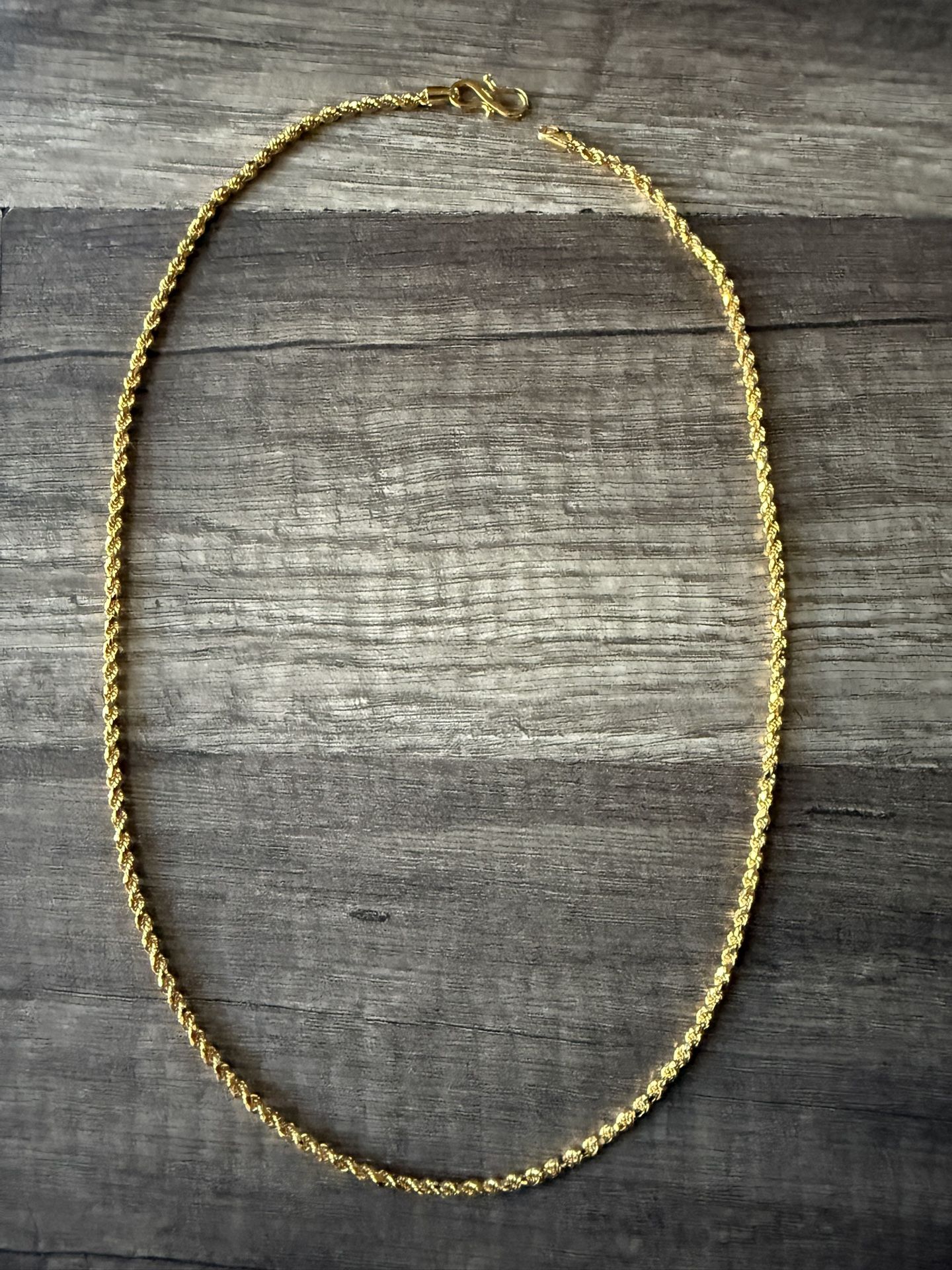 22k Gold Diamond Cut Rope Chain