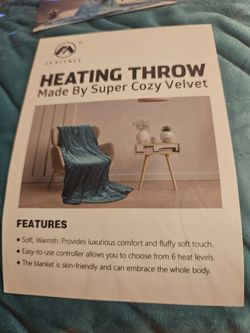 Heated Throw Blanket Soft Velvet, NEW Throw Blanket,6 Heat Settings, 50x60inches Cozy Throw Blanket,4 Time Settings,2 Hours Timer Auto Shut Off,Washab