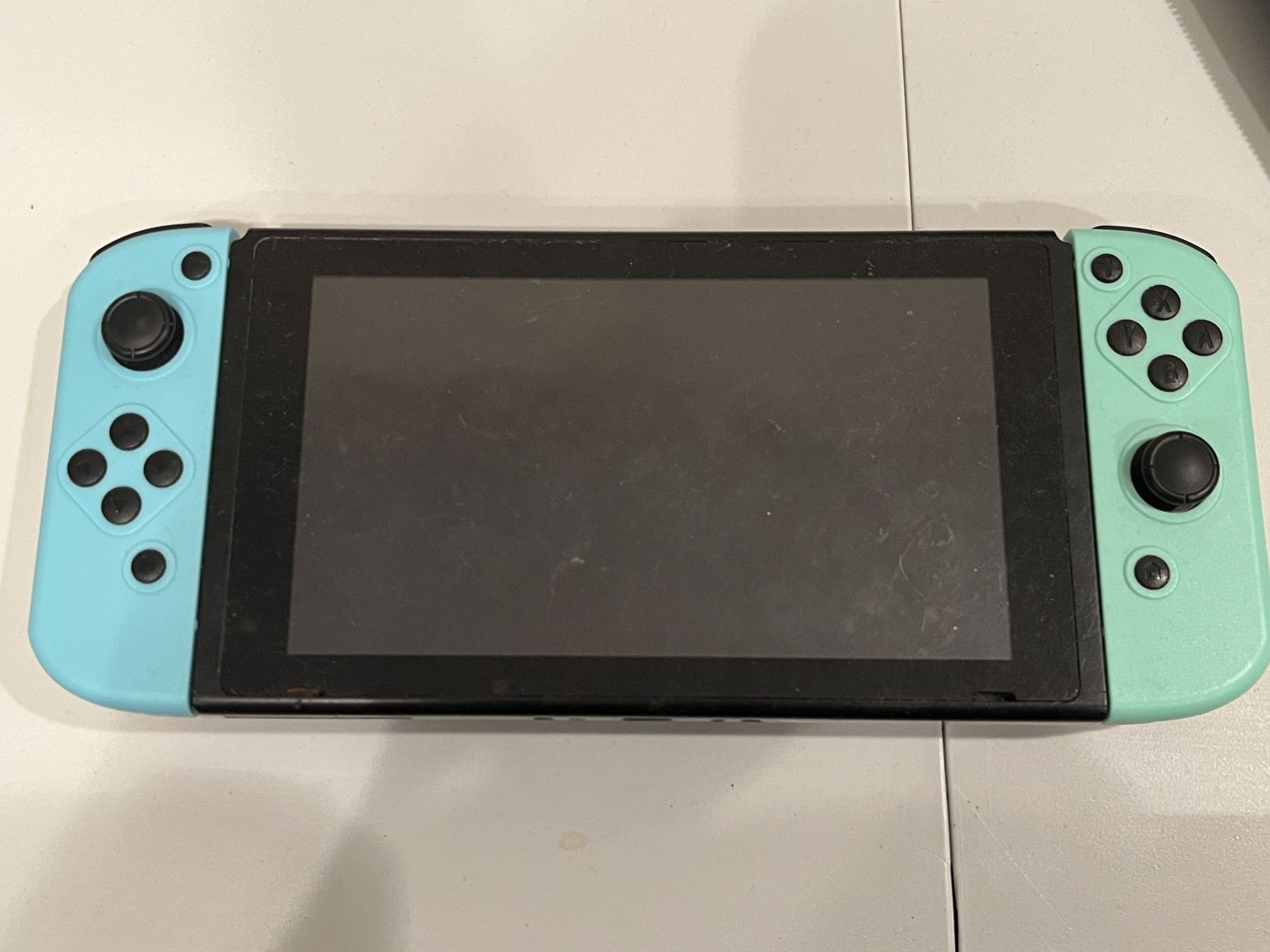 Nintendo Switch Console with Third-Party JoyCons and Case