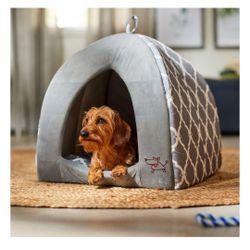 Best Pet Supplies Linen Tent Covered Cat & Dog Bed