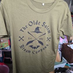 New Salem Broom Company Army Green Women Medium  T-shirt 