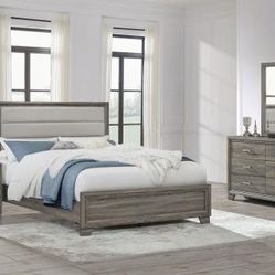 King Set 4 Pcs King Bedroom Set King Bed Dresser Mirror And Nightstand 