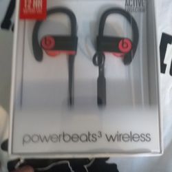 PowerBeats3 Wireless . Sold As Is Won't Turn On . Comes In Original Box With Extra Charger And Black Earpiece Covers