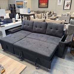 Sectional sofa sleeper with storage!