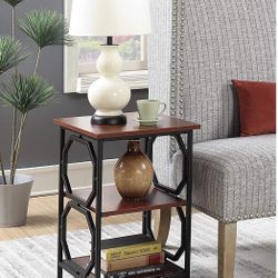 Brand new in Box Wooden and Metal Cherry/Black Side Table/End Table