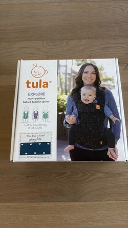 Tula Explore Baby & Toddler Carrier – Playdate Blue Hearts Print – With Original Box