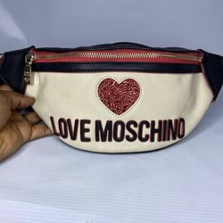Pre Owned Love Moschino  Sequin Heart LogoFanny Pack