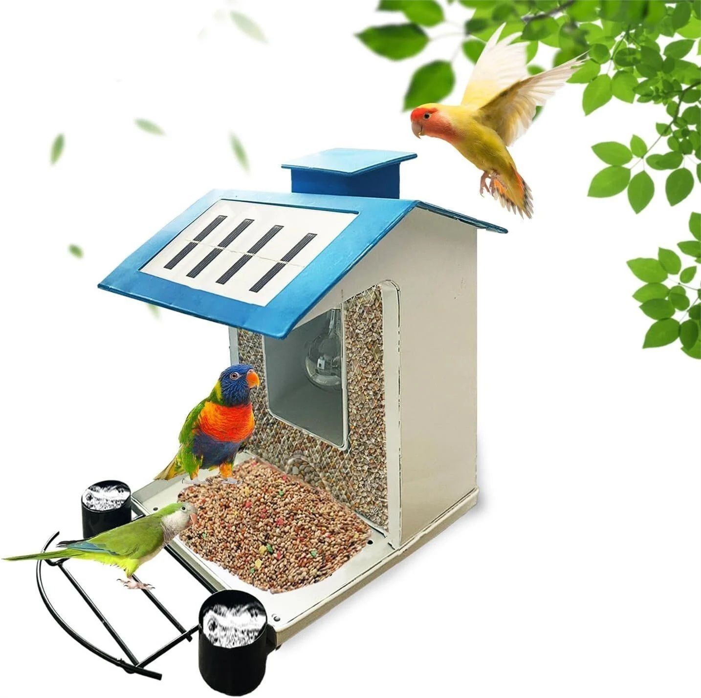 NEW! Roaming Light Solar Powered Hanging Bird Feeder with Lights