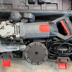 XtremepowerUS Wall Chaser Cutting Machine Wall Concrete Grooving Cutting w/Water Line Dust Port