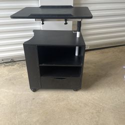 Side Table / night Stand With Adjustable Height Computer Platform 