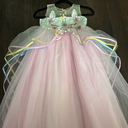 Girls Rainbow Unicorn Dress