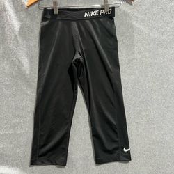 Nike Pro Dri-FIT Womens Black Capri Leggings Athletic Training Tights Small