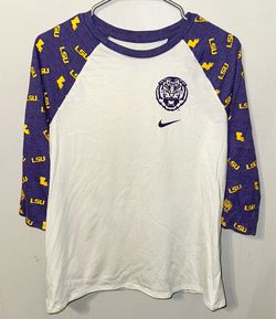 LSU Nike Raglan Shirt - Purple and White