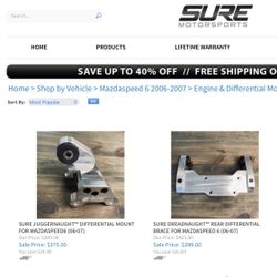 Mazdaspeed6 Sure Motorsports Rear Diff Mounts