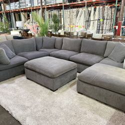 Lowell 8 Piece Dark Grey Modular Couch 