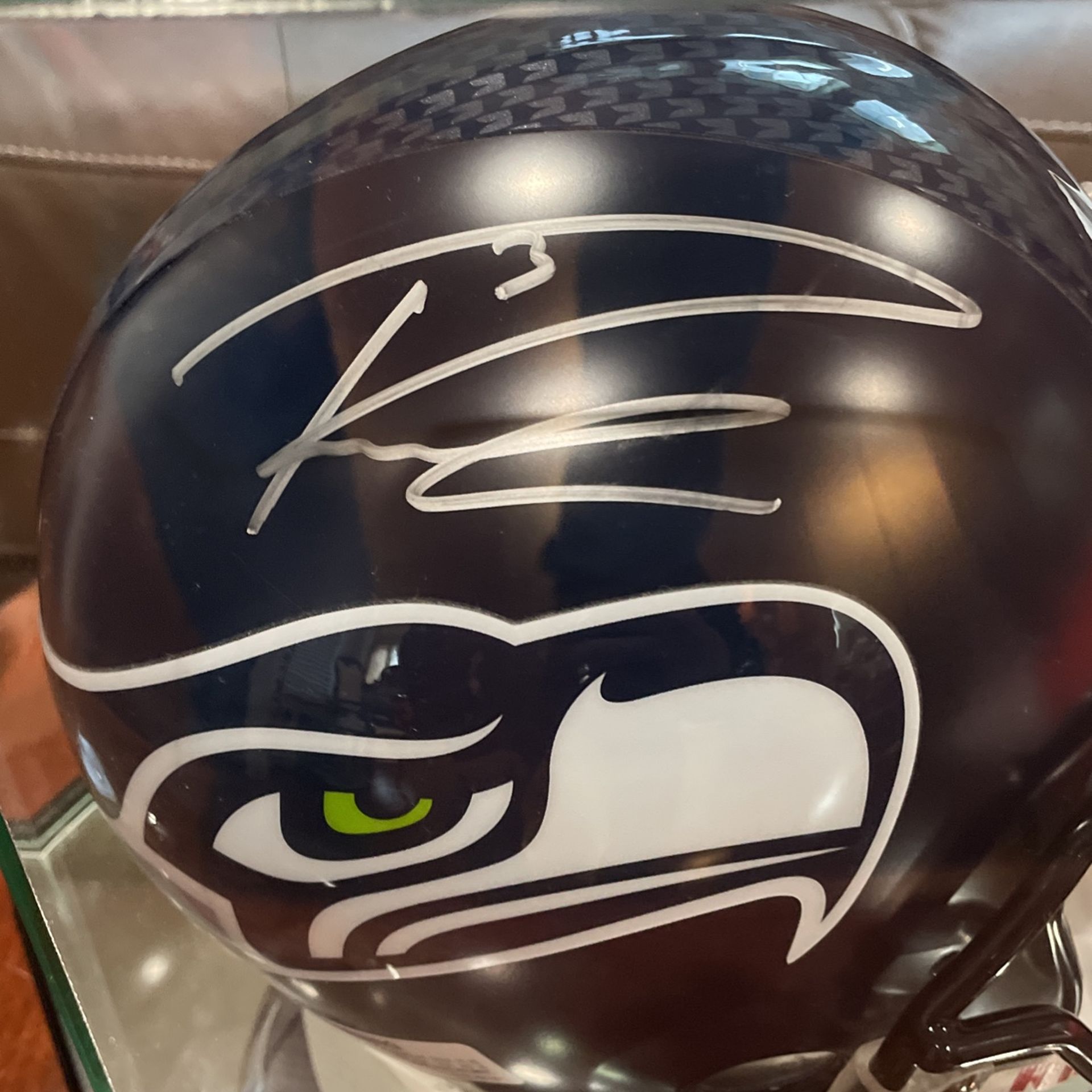 Russell Wilson autograph Super Bowl helmet