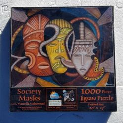 Society Masks By Marcella Muhammad 1000 Piece Jigsaw Puzzle 