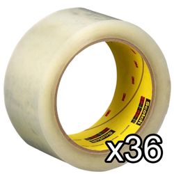 36 Rolls 3M 375 Scotch 2" Clear Packaging Carton Sealing Tape  