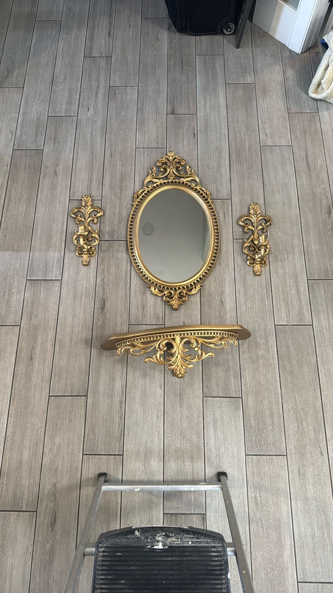 Mirror , Shelf & Candle Holders