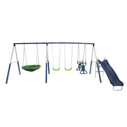 XDP Recreation All Star Playground Metal Swing Set for up to 7 Children