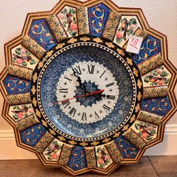 Wall Clock - Antique Handmade Khatam Wall Clock