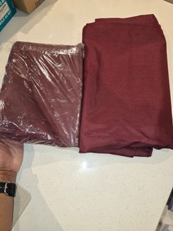 Set of 2 burgundy rectangle table cloths $30.00