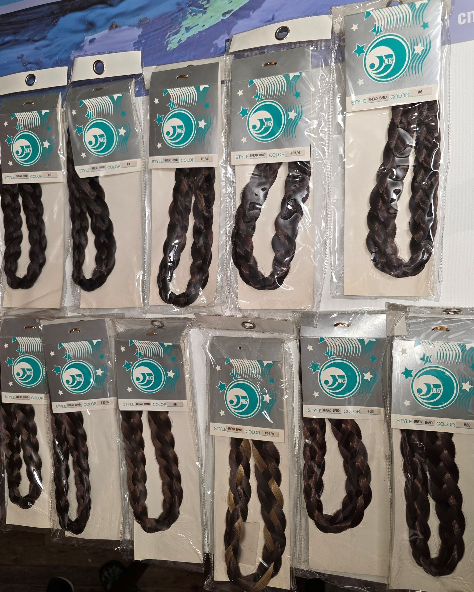 Lot of 43 Braided Hair Headbands – Brand New – Assorted Colors – $160